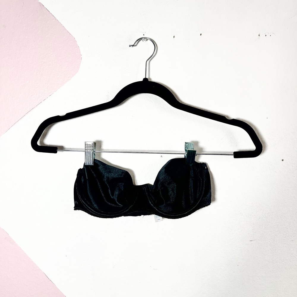 VTG Lily of France 90s Black Strapless Bra 34B‎ Underwire